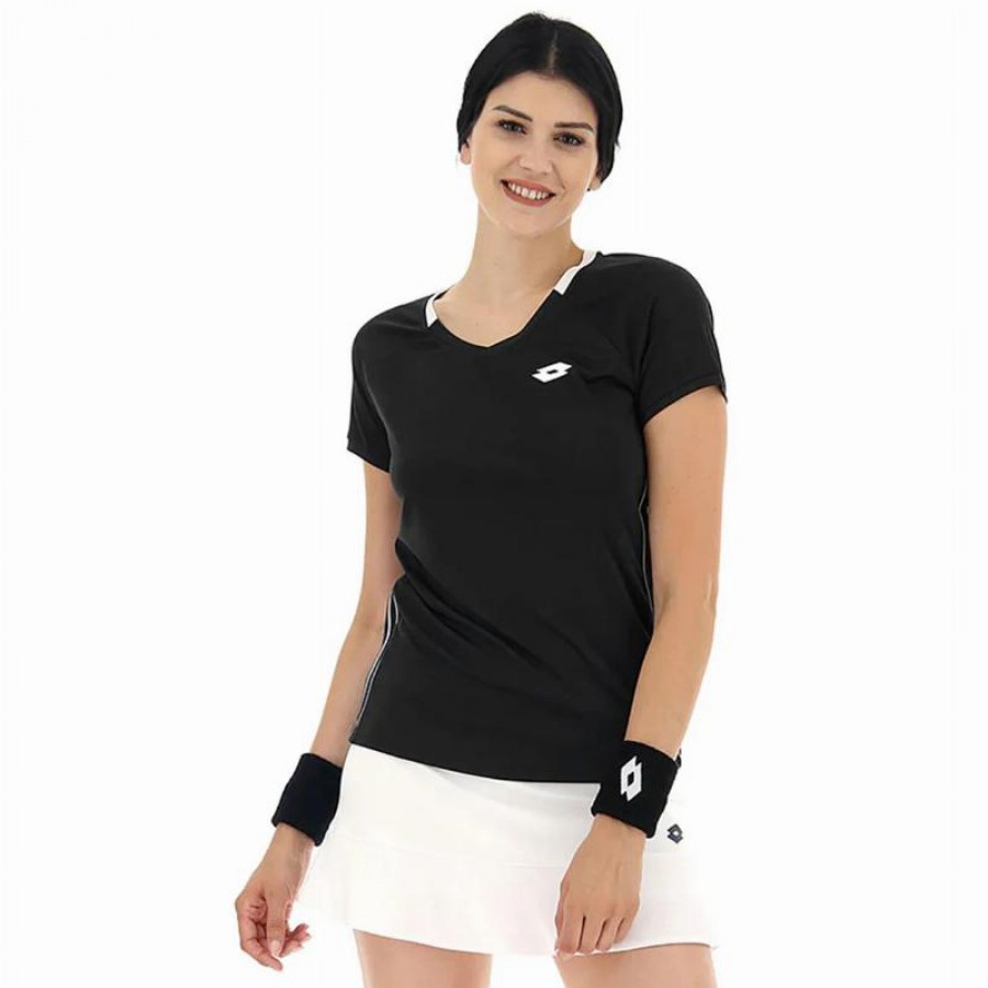 Lotto Squadra II Noir Blanc T-Shirt Femme