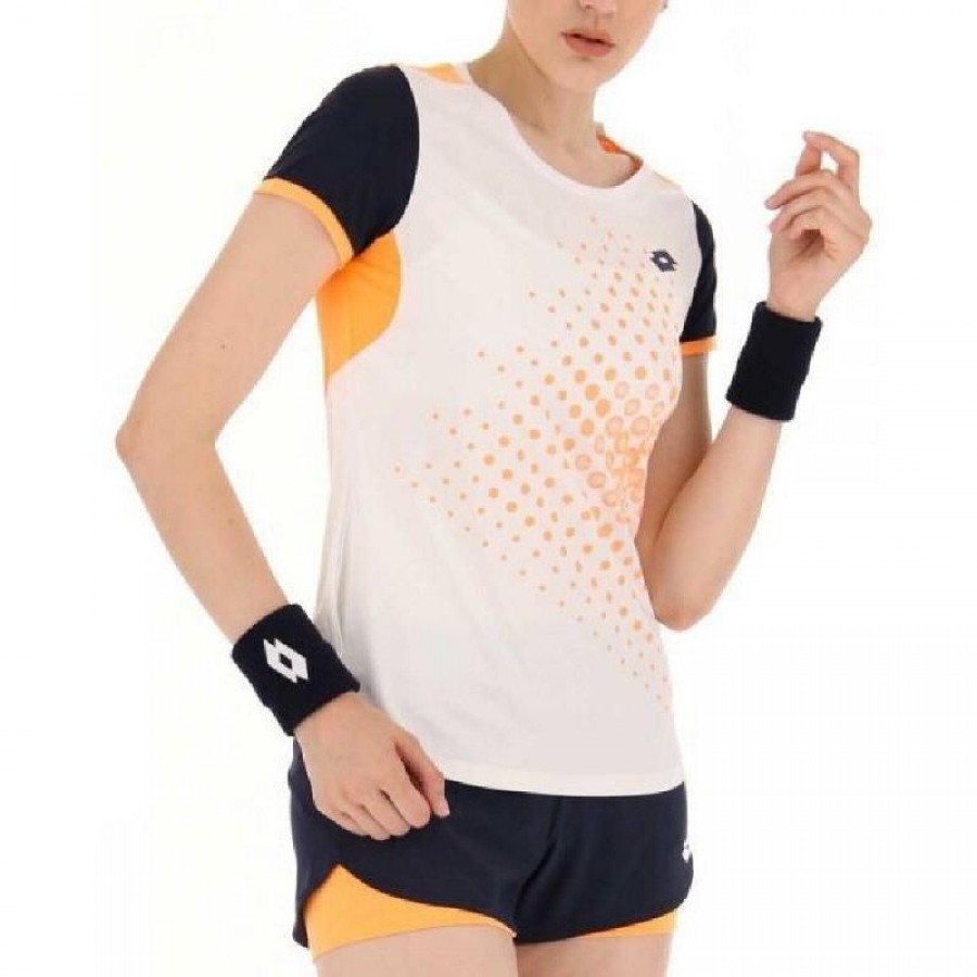 Lotto Top IV Blanc Orange T-Shirt Femme
