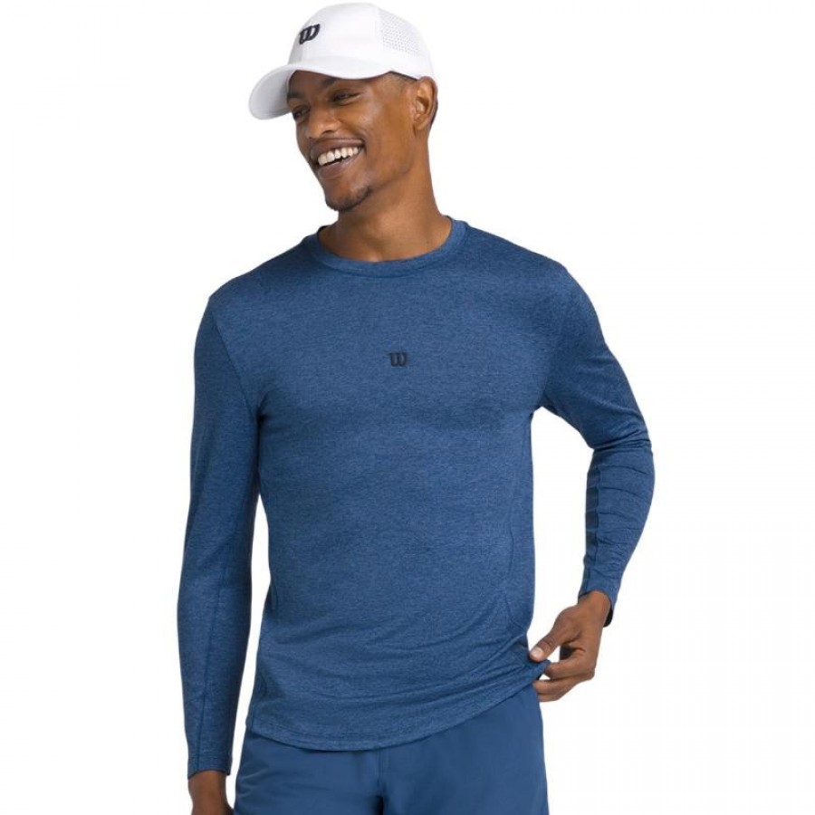 Camiseta Manga Larga Wilson Everyday Performance Azul Court  Offre - Pas cher
