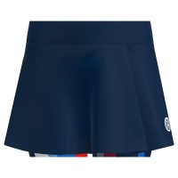 Saia Bidi Badu Nova York Estampada Ondulada Azul Escuro Vermelho  Oferta + Barato