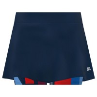 Saia Bidi Badu Nova York Estampada Ondulada Azul Escuro Vermelho  Oferta + Barato