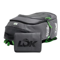 Lok Maxx Sac a dos Noir Gris Fonce Lime  Offre - Pas cher