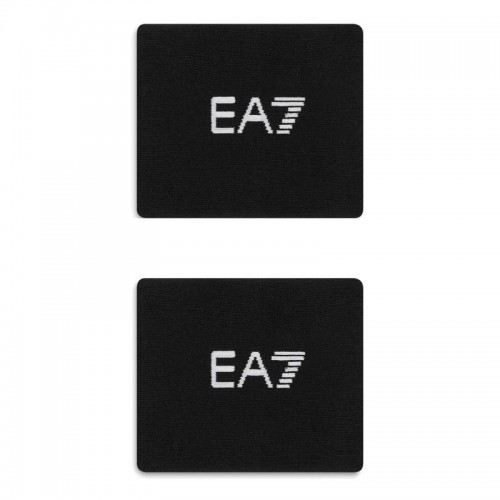 Muñequeras Armani EA7 Tennis Pro Largas Negro Blanco 2 Unidades