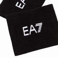 Muñequeras Armani EA7 Tennis Pro Largas Negro Blanco 2 Unidades