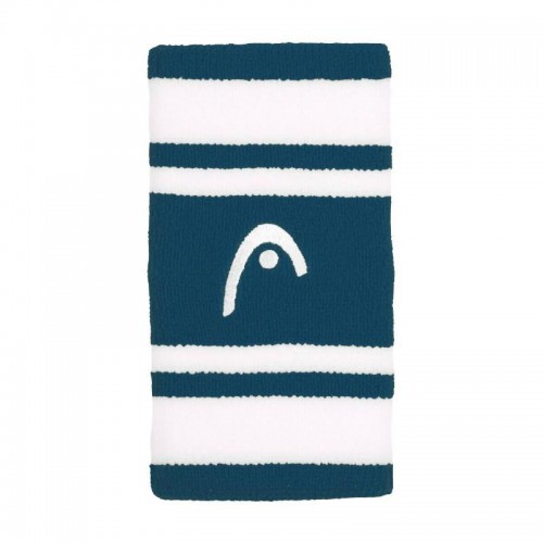 Munequeras Head Striped 5 Azul Teal Blanco 2 Unidades Munequeras Head Striped 5 Azul Teal Blanco 2 Unidades