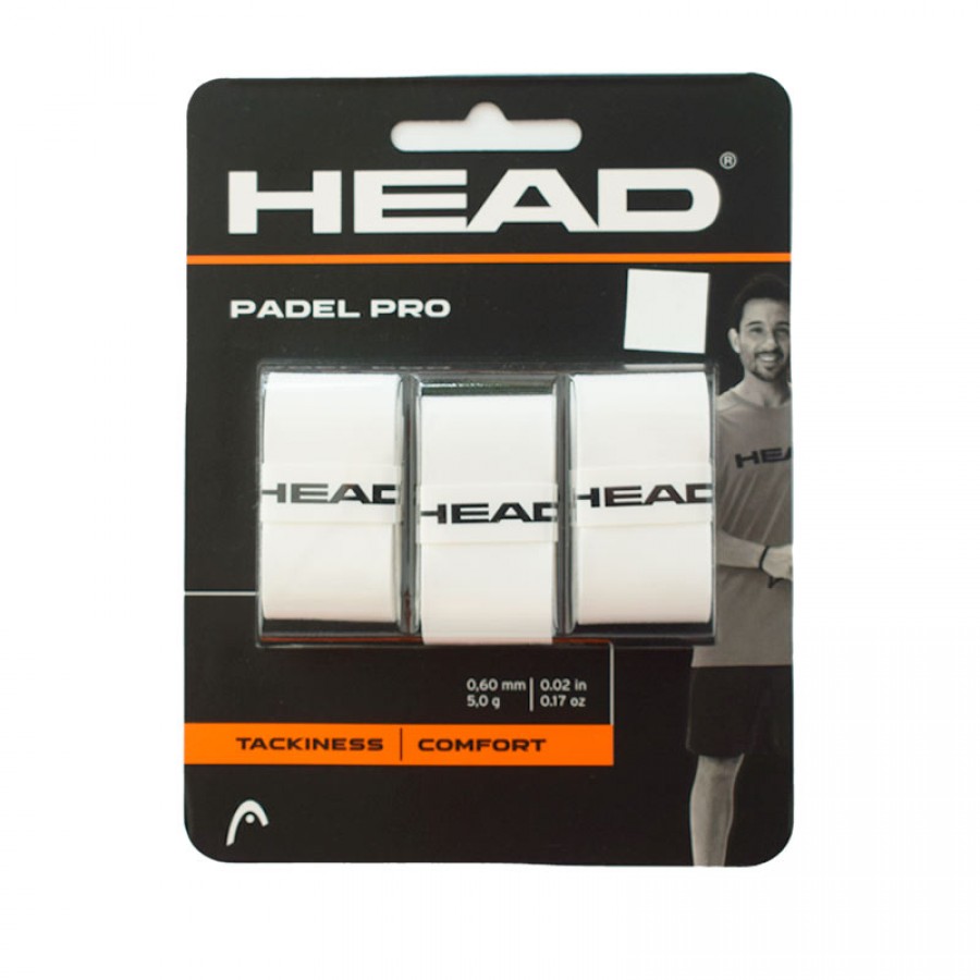 Overgrips Head Padel Pro White 3 Units   Offer + Cheap