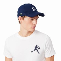 Pack Camiseta Lacoste Novak Djokovic Blanco y Gorra Marino  Oferta + Barato