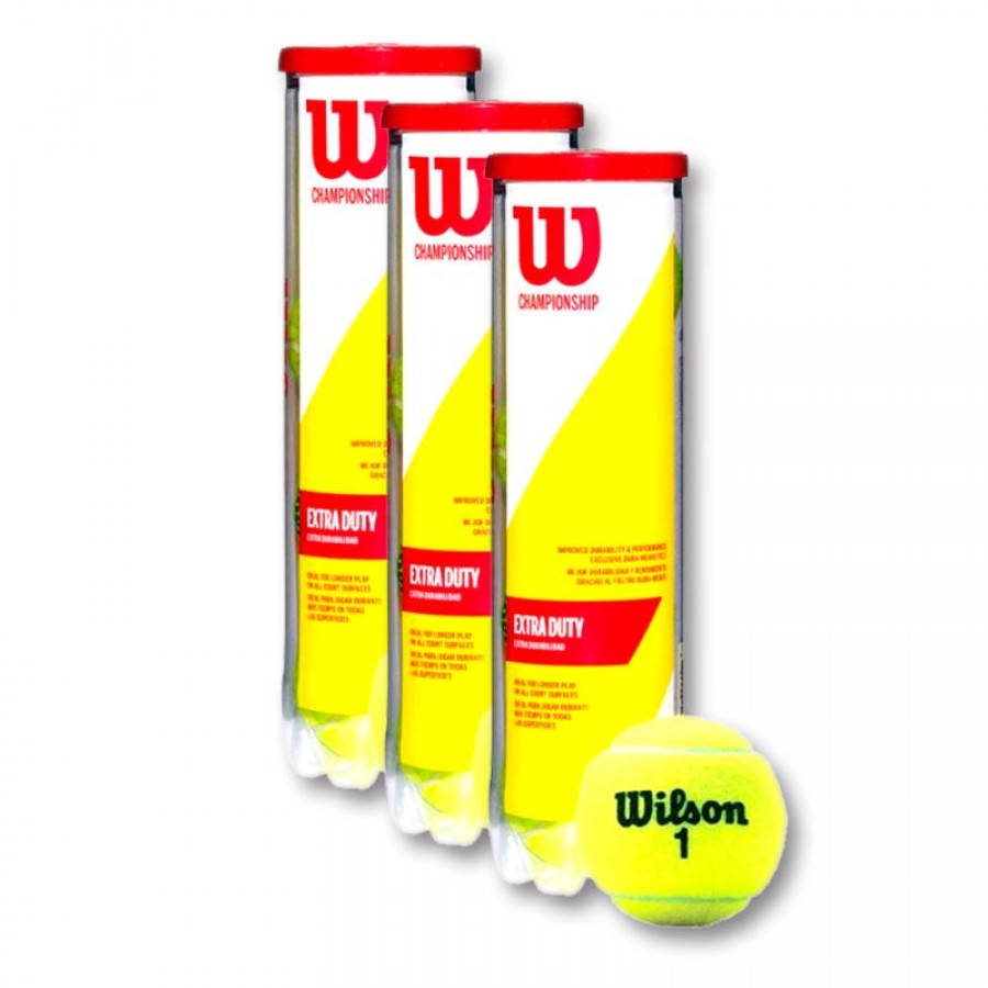 Pack de 3 Botes de 4 Pelotas Wilson Championship Extra Duty  Oferta + Barato