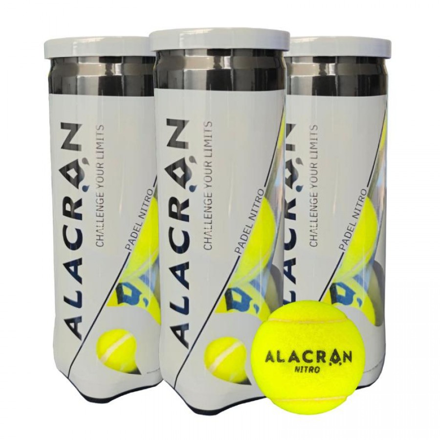 Pack de 3 Botes de Pelotas Alacran Nitro  PADELPOINT Pack de 3 Botes de Pelotas Alacran Nitro