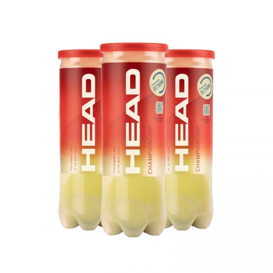 Pack de 3 Botes de Pelotas Head Championship Tenis PADELPOINT