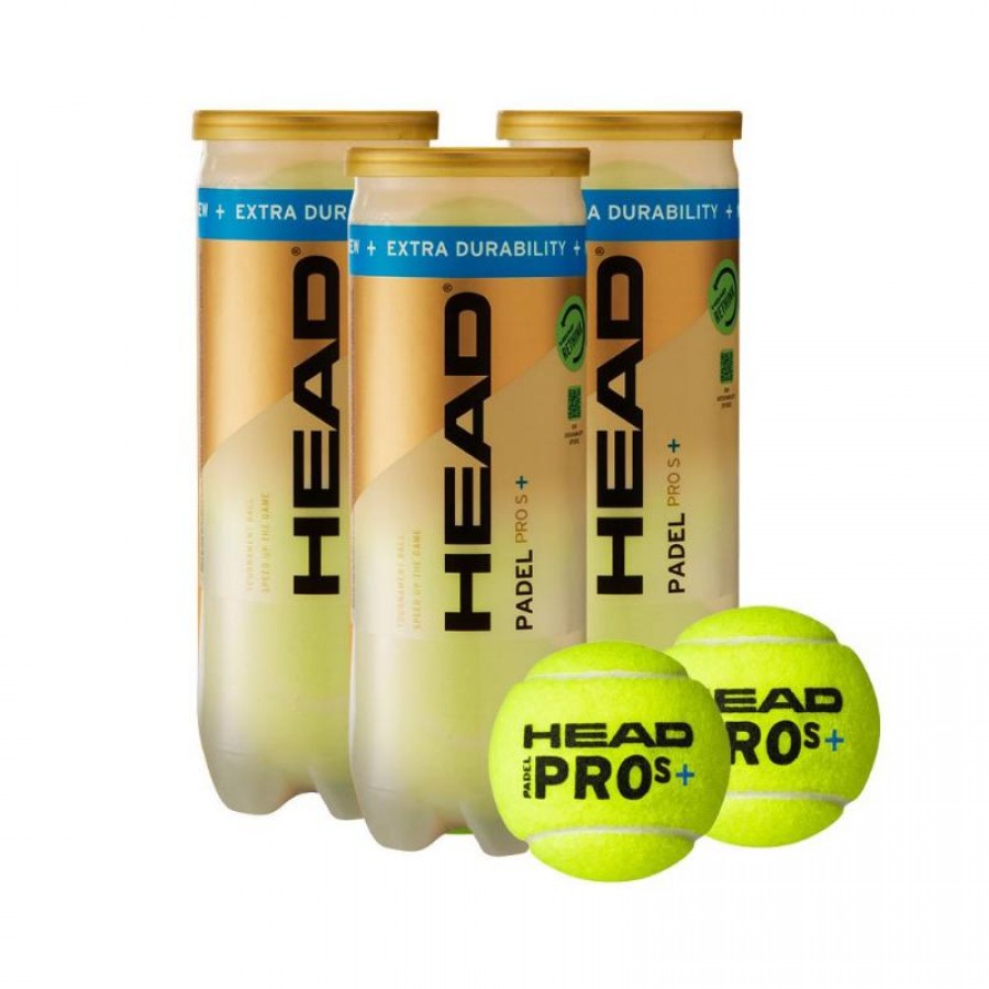 Pack of 3 Head Padel Pro S + Ball Cans  Offer + Cheap