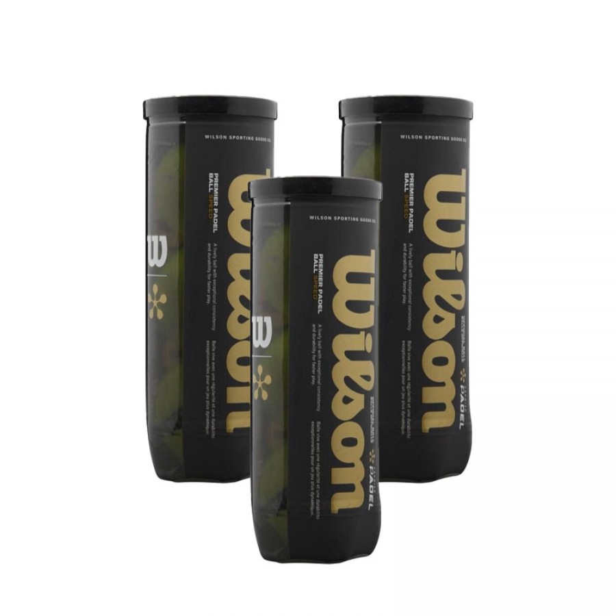 Pack de 3 bouteilles de balles de vitesse Wilson Padel Premier  Offre - Pas cher