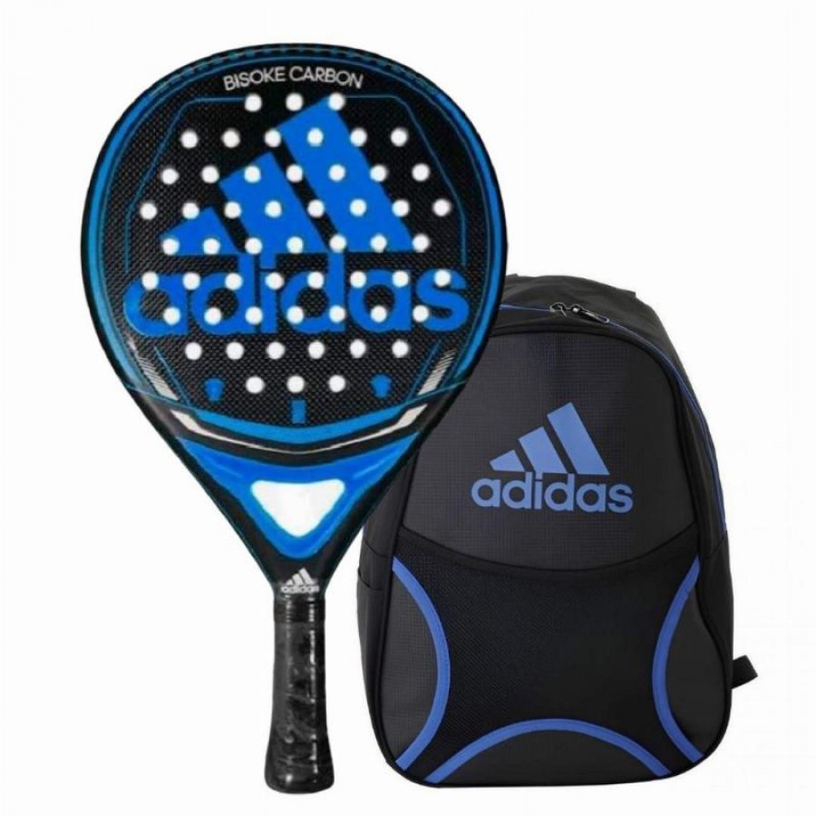 Pack Raquete Adidas Bisoke Carbon Blue com Mochila  Oferta + Barato