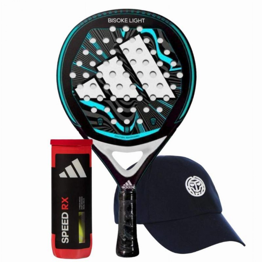 Pack Raquete Adidas Bisoke Light 2024 com Boné e Bolas  Oferta + Barato
