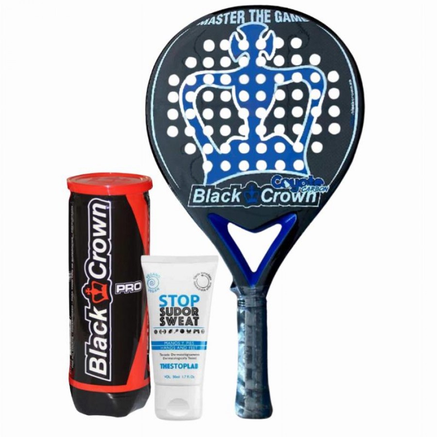 Pacote de pá Black Crown Coyote Carbon 3k com magnésio e bolas  Oferta + Barato