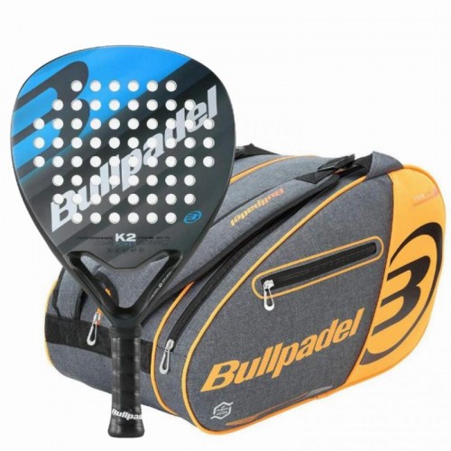 Pack Pala Bullpadel K2 Power 2023 y Paletero Bullpadel Naranja Pack Pala Bullpadel K2 Power 2023 y Paletero Bullpadel Naranja
