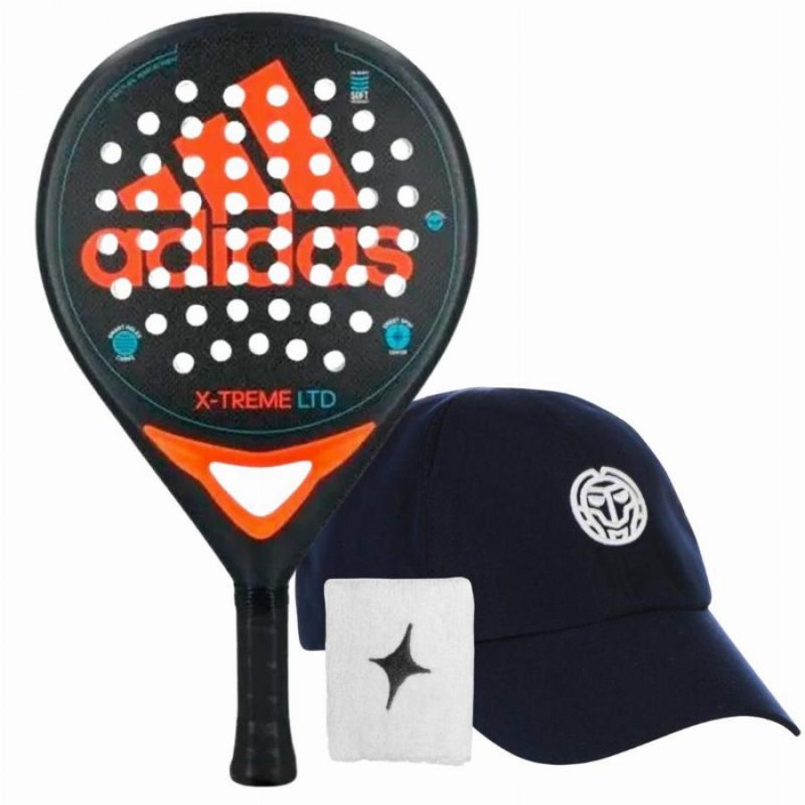 Adidas X-Treme Black Orange Raquete Pack com Boné e Pulseira   Oferta + Barato