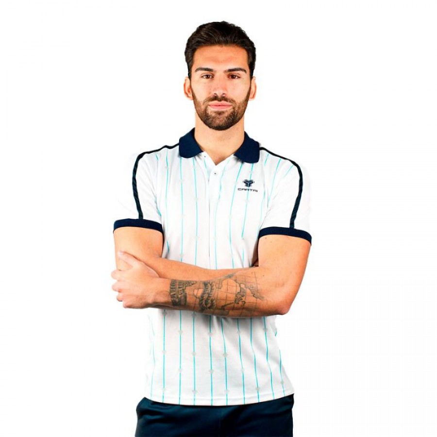 Polo Cartri Amonet Blanco Azul Marino  Oferta + Barato