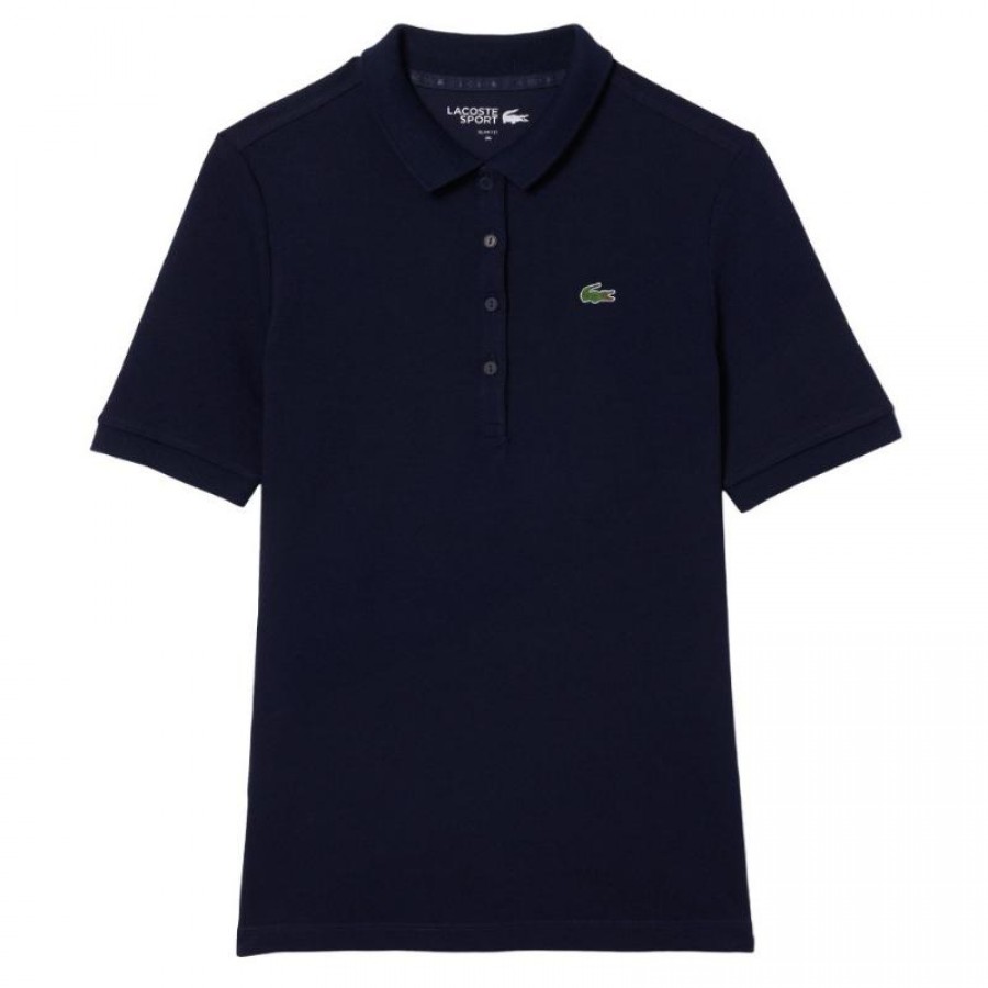 Polo Femme Lacoste Pique Bleu Marine  Offre - Pas cher
