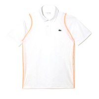 Lacoste Polo Polyester Recycle Blanc Orange  Offre - Pas cher