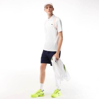 Lacoste Polo Polyester Recycle Blanc Orange  Offre - Pas cher