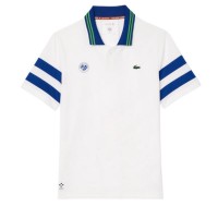 Polo Lacoste Roland Garros Medvedev blanc marine  Offre - Pas cher