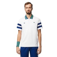 Polo Lacoste Roland Garros Medvedev blanc marine  Offre - Pas cher