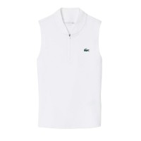 Polo Lacoste Sleeveless Ultra Dry Blanco Mujer