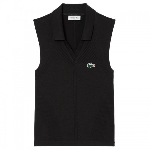 Polo Lacoste Tight Fit Negro Mujer Polo Lacoste Tight Fit Negro Mujer