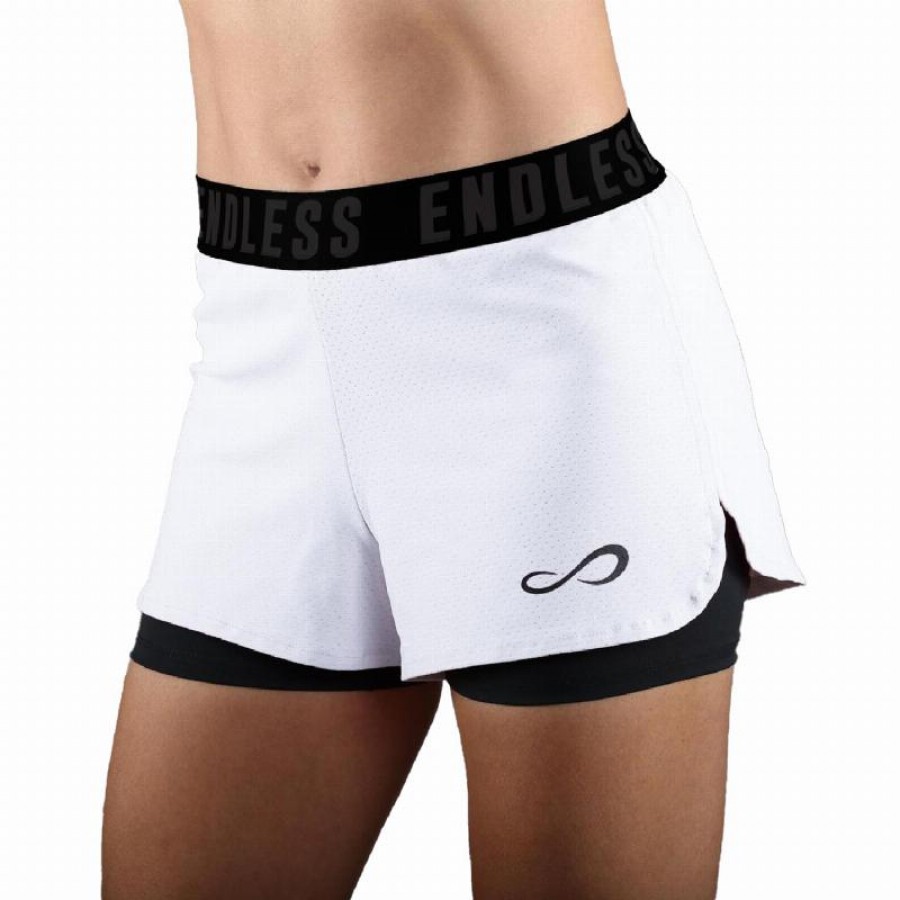 Short Endless Tech Iconique Blanco Mujer  Offre - Pas cher