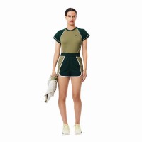 Short Lacoste Ultra Dry Verde Kaki Moose  Offer + Cheap