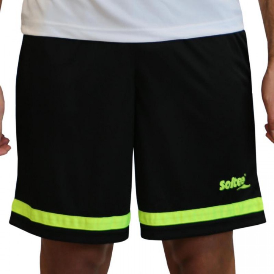Short Softee Tipex Negro Amarillo Fluor Junior  Oferta + Barato