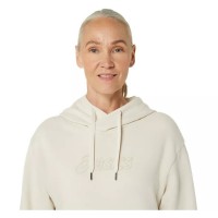 Moletom Feminino Asics Logo Beige Birch  Oferta + Barato