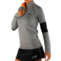 Sweat-shirt Kirsch sans fin gris orange  Offre - Pas cher