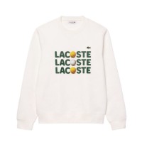 Sweat-shirt en peluche Lacoste blanc  Offre - Pas cher