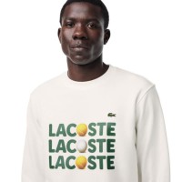 Sweat-shirt en peluche Lacoste blanc  Offre - Pas cher
