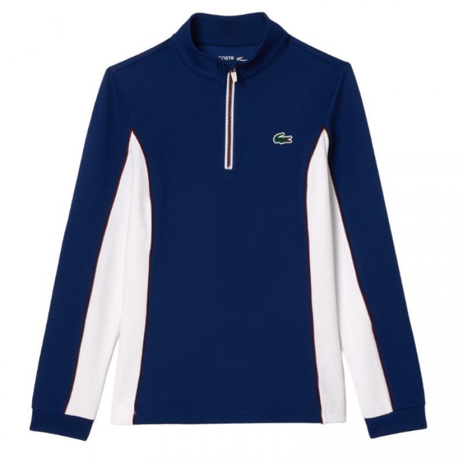 Moletom Lacoste Ultra Dry Azul Marinho Branco para Mulheres  Oferta + Barato