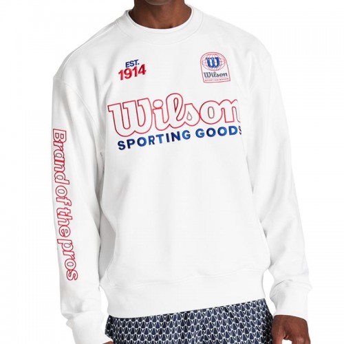 Sudadera Wilson Playstate Crew Blanco Rojo