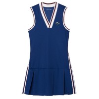 Vestido Lacoste Sport Pique Azul Marino Burdeos  Oferta + Barato