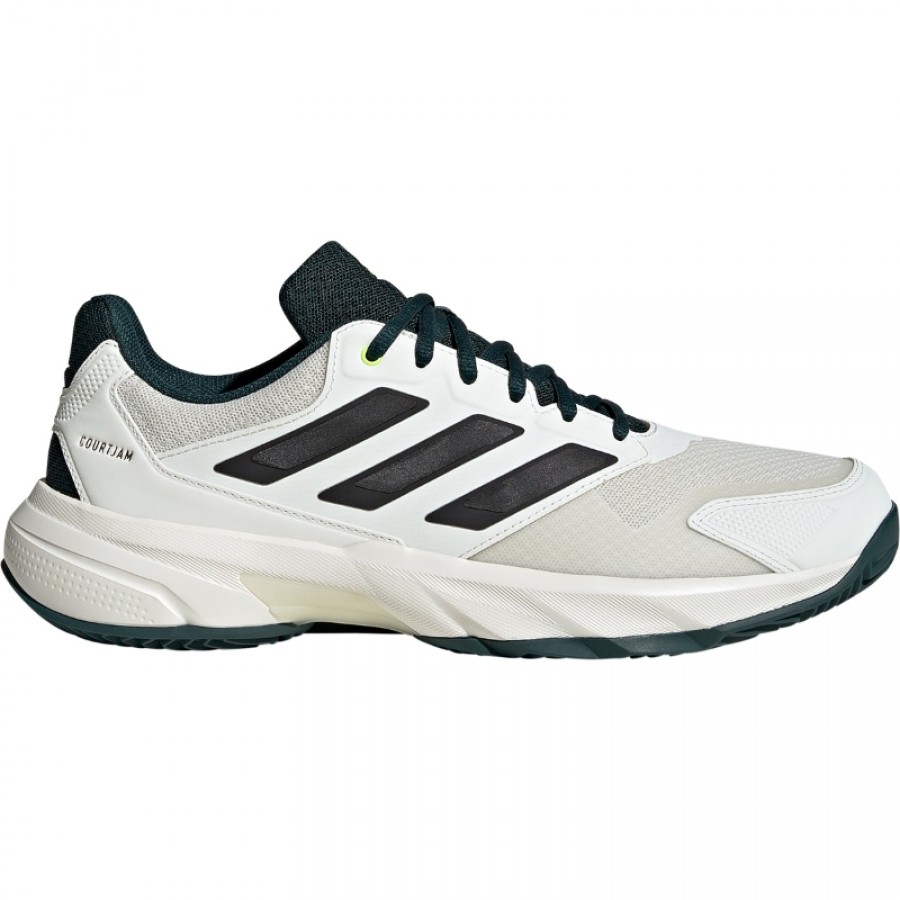 Adidas CourtJam Control Terre Battue Blanc Noir Vert Baskets  Offre - Pas cher