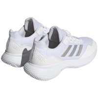 Adidas GameCourt 2 Tênis Feminino Branco Prata Metal  Oferta + Barato
