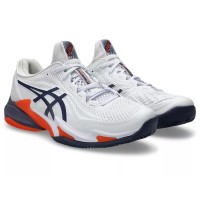 Baskets Asics Court FF 3 TERRE BATTUE Blanc Gris Orange  Offre - Pas cher