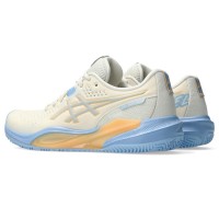 Asics Gel Challenger 15 Padel Creme Azul Pedra Sapatos Femininos  Oferta + Barato
