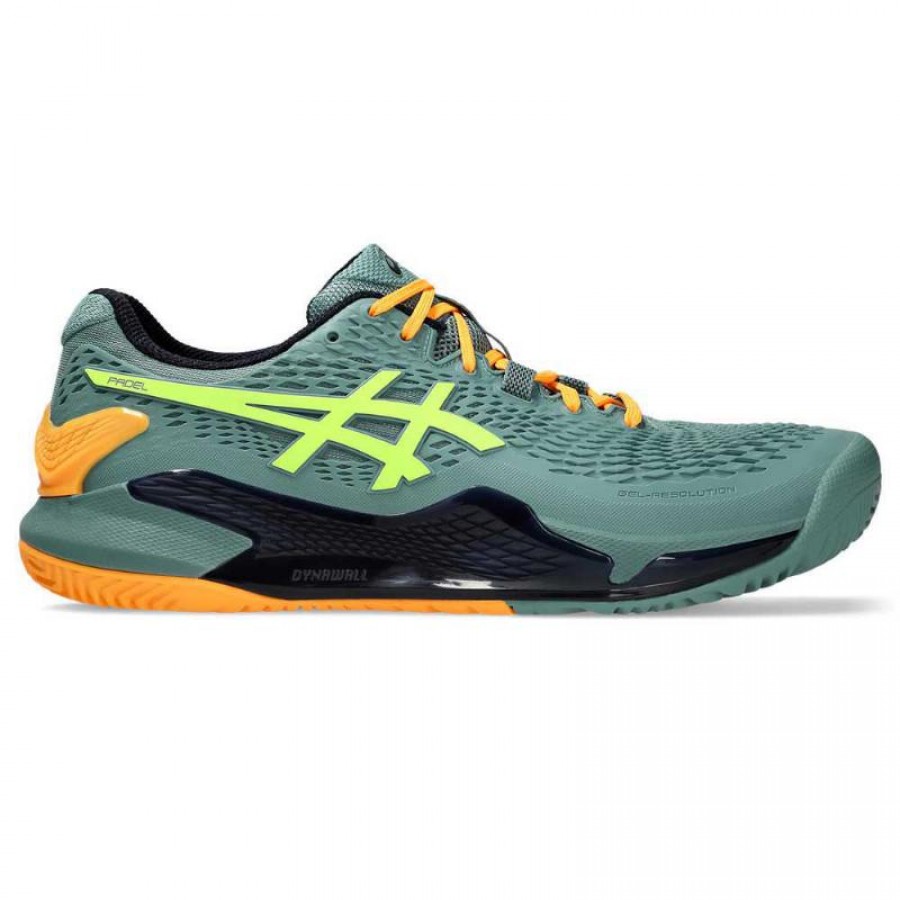 Baskets Asics Gel Resolution 9 Padel Jaune Celadon  Offre - Pas cher