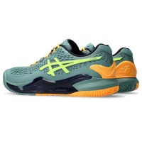 Baskets Asics Gel Resolution 9 Padel Jaune Celadon  Offre - Pas cher