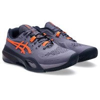Baskets Asics Gel Resolution X Clay Gris Violet Orange  Offre - Pas cher