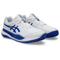 Asics Gel Resolution X Clay GS White Cobalt Blue Junior Sneakers  Offer + Cheap