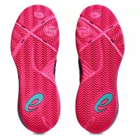 Baskets Asics Gel Resolution X Padel Bleu Mako Rose  Offre - Pas cher