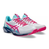 Baskets Asics Solution Speed FF 3 Padel Blanc Rose  Offre - Pas cher
