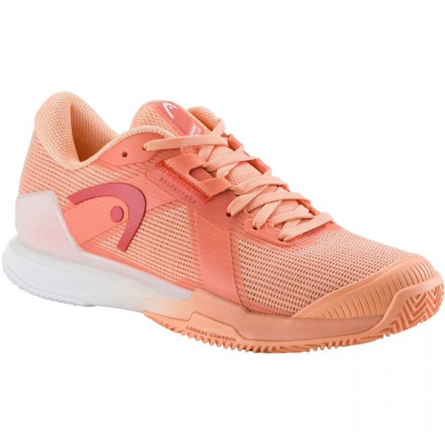 Baskets Femme Head Sprint Pro 4.0 Clay Coral White  Offre - Pas cher